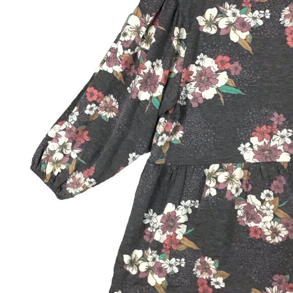 Bobeau Women’s Gray Pink Floral Babydoll Top 3/4 Sleeve Pullover Size XS NWOT - Picture 14 of 16